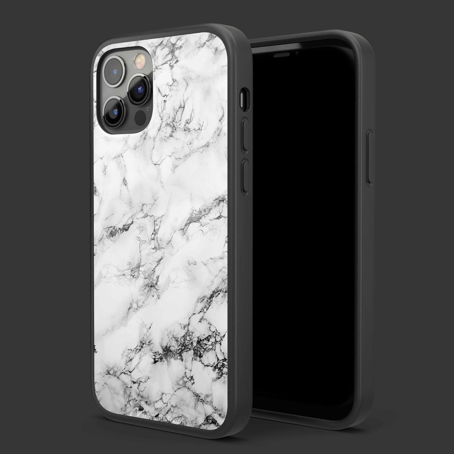 White Marble Glass Mobile Cover