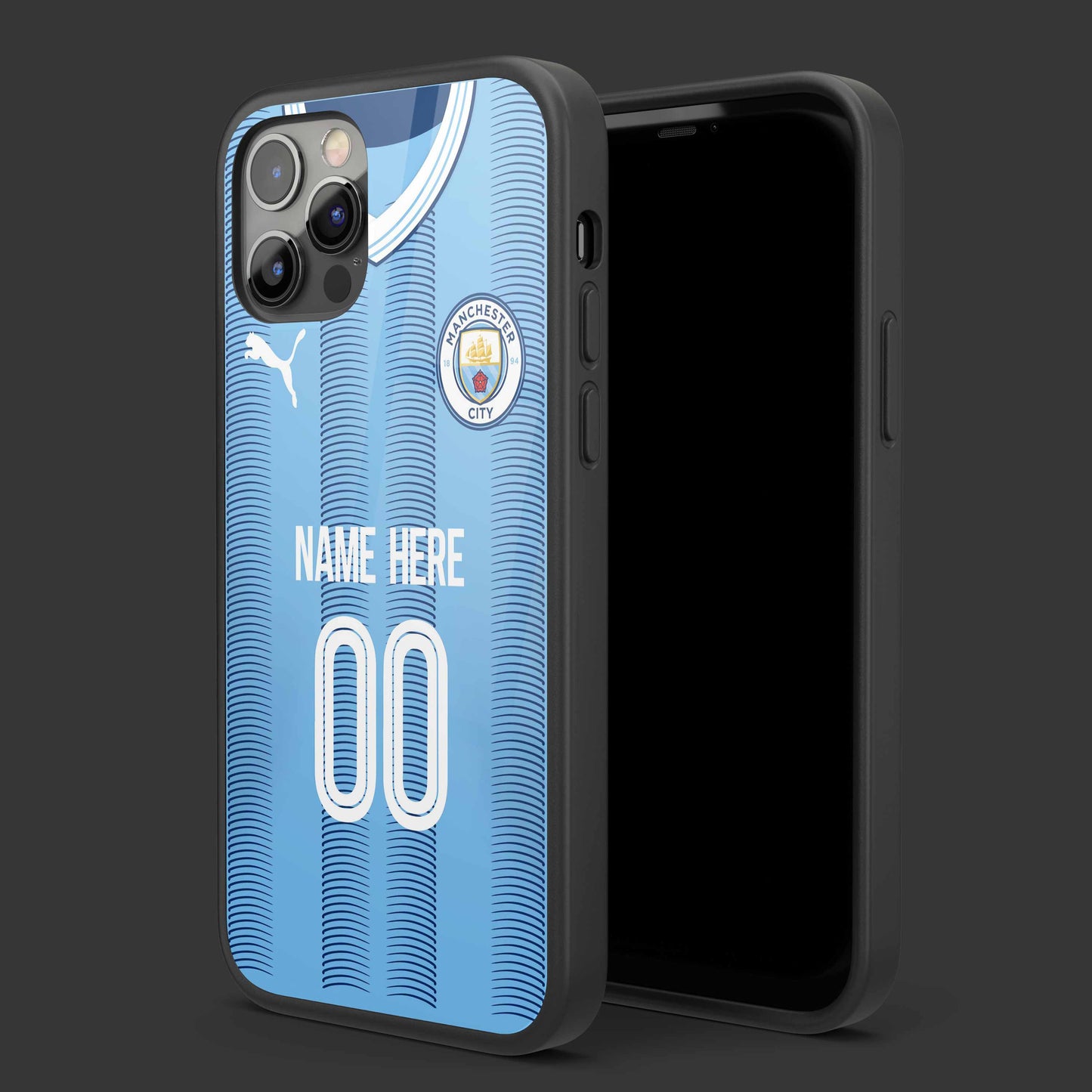 Customised Manchester City Jersey Glass  Mobile Cover