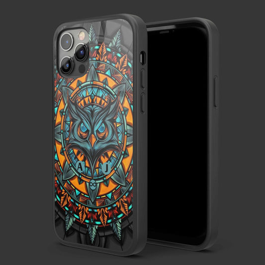 Orange Tripply Owl Glass Case