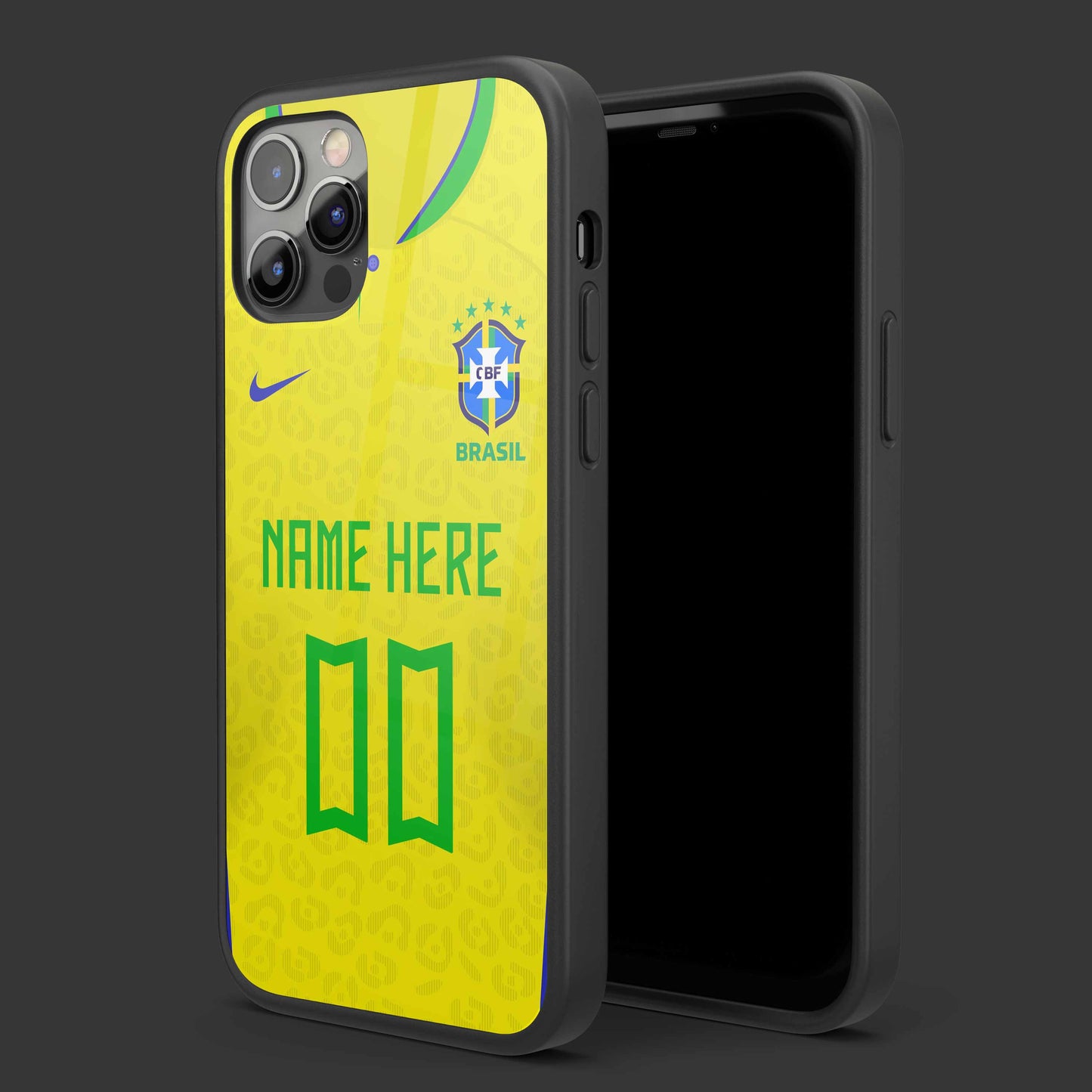 Customised Brazil Jersey Glass  Mobile Cover