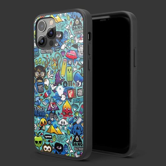 Sticker Bomb 3 Glass Mobile Cover