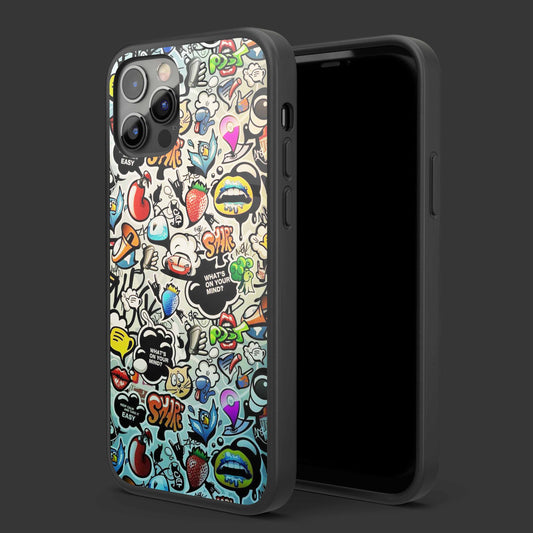 Sticker Bomb 7 Glass Mobile Cover