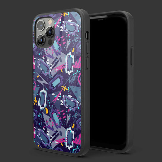 Purple Abstract Glass Mobile Cover