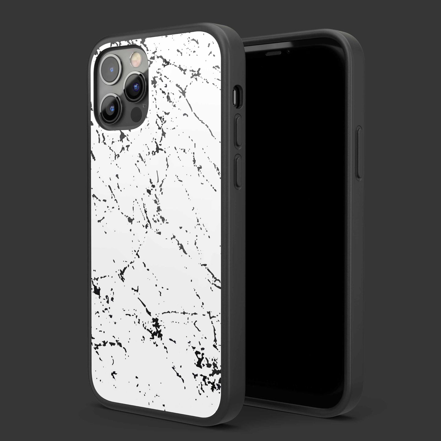 White Splash Marble Glass Mobile Cover