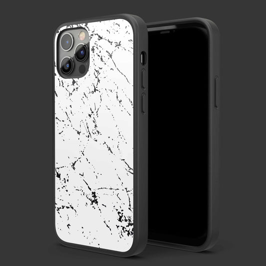 White Splash Marble Glass Mobile Cover