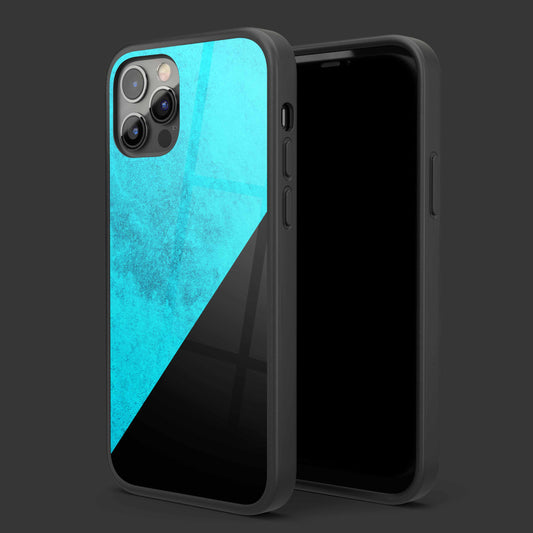 Black Blue Marble Glass Mobile Cover