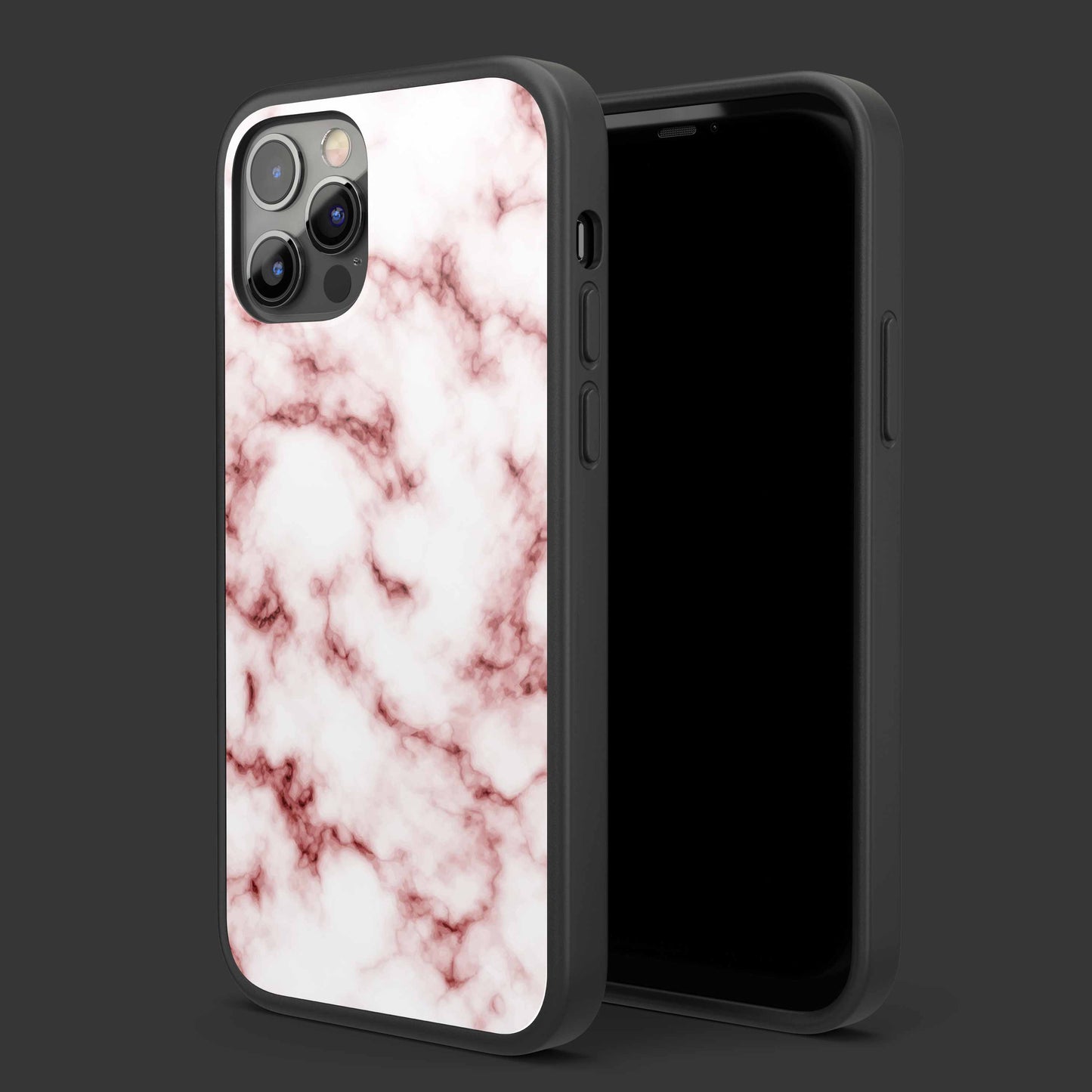 Maroon Marble Glass Mobile Cover