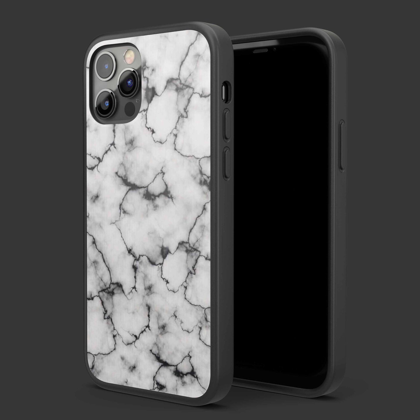 Grey Marble Glass Mobile Cover